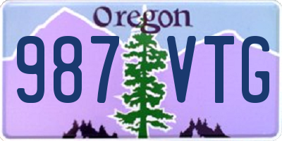 OR license plate 987VTG