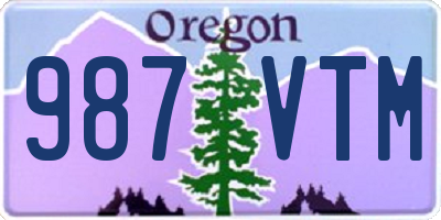 OR license plate 987VTM