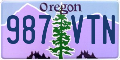 OR license plate 987VTN