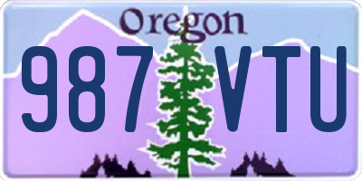 OR license plate 987VTU