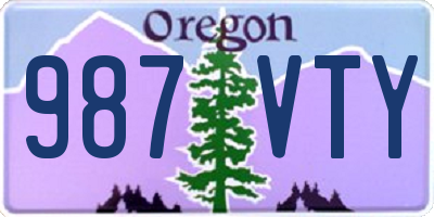 OR license plate 987VTY