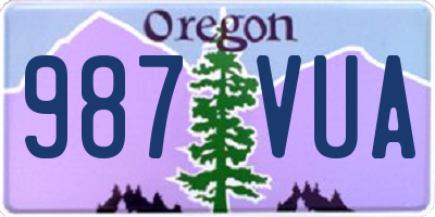 OR license plate 987VUA