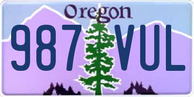 OR license plate 987VUL
