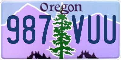 OR license plate 987VUU