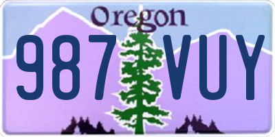 OR license plate 987VUY