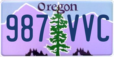 OR license plate 987VVC
