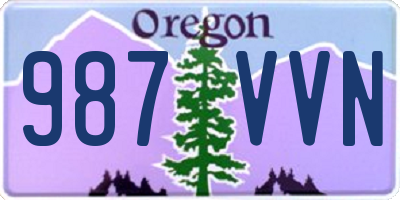 OR license plate 987VVN