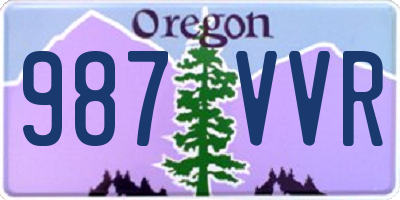 OR license plate 987VVR