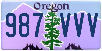OR license plate 987VVV