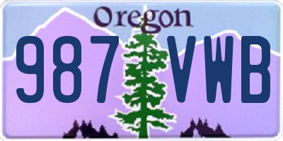 OR license plate 987VWB
