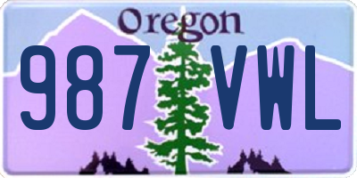 OR license plate 987VWL
