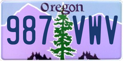 OR license plate 987VWV