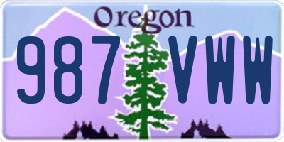 OR license plate 987VWW