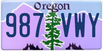 OR license plate 987VWY