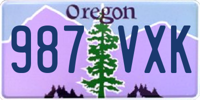 OR license plate 987VXK