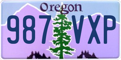 OR license plate 987VXP