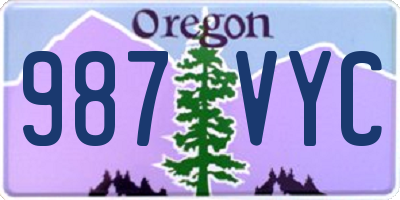 OR license plate 987VYC