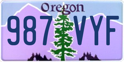 OR license plate 987VYF