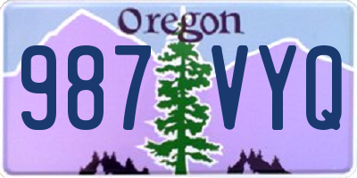 OR license plate 987VYQ