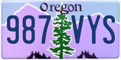 OR license plate 987VYS
