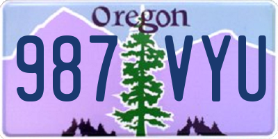 OR license plate 987VYU