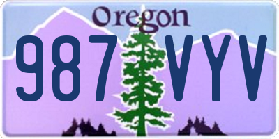 OR license plate 987VYV