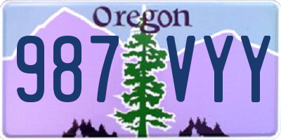 OR license plate 987VYY