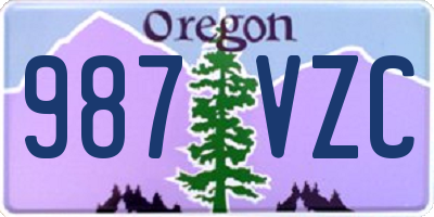 OR license plate 987VZC