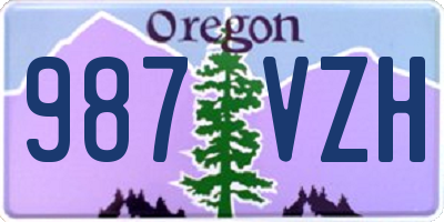OR license plate 987VZH
