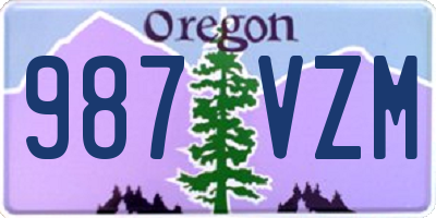 OR license plate 987VZM