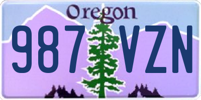 OR license plate 987VZN
