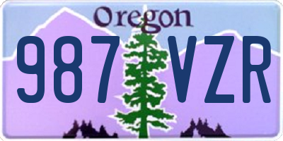 OR license plate 987VZR