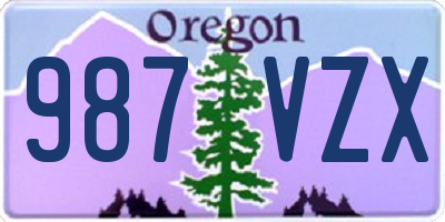 OR license plate 987VZX