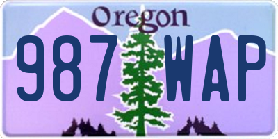 OR license plate 987WAP