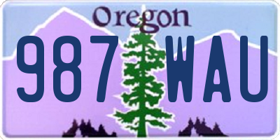 OR license plate 987WAU