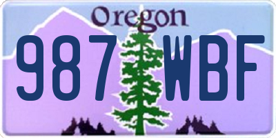 OR license plate 987WBF