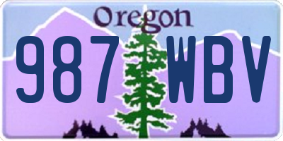 OR license plate 987WBV