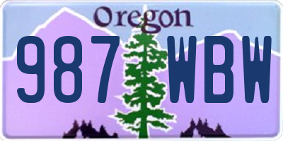 OR license plate 987WBW