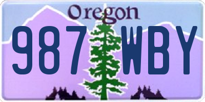 OR license plate 987WBY
