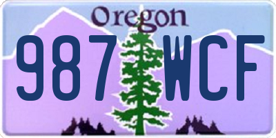 OR license plate 987WCF