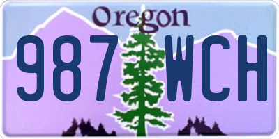 OR license plate 987WCH