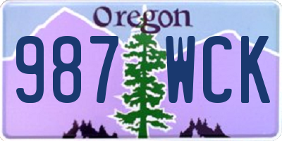 OR license plate 987WCK