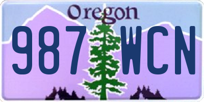 OR license plate 987WCN