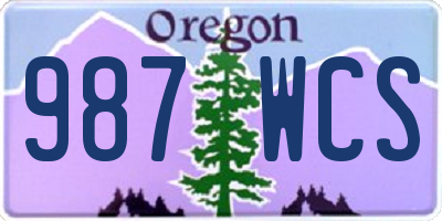 OR license plate 987WCS