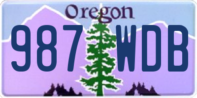 OR license plate 987WDB
