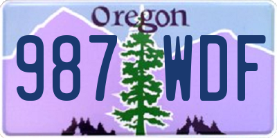 OR license plate 987WDF