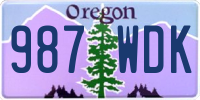 OR license plate 987WDK