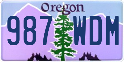 OR license plate 987WDM