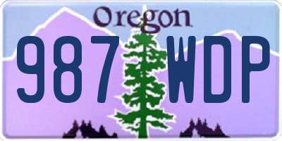 OR license plate 987WDP