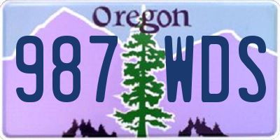OR license plate 987WDS